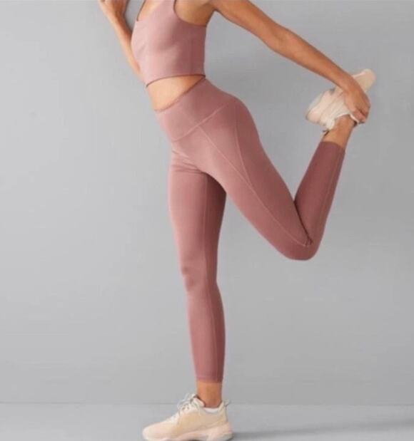 girlfriend collective Pants - Girlfriend Collective 4007 Mauve Legging Med Athleisure Gym Workout Tight Pink